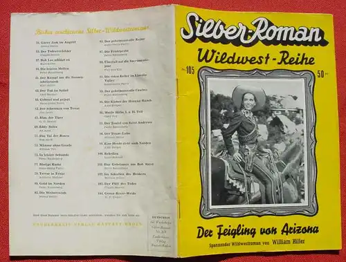 S2360-0105. Silber-Roman Wildwest-Reihe Nr. 105. Originalheft um 1955. Romanheft