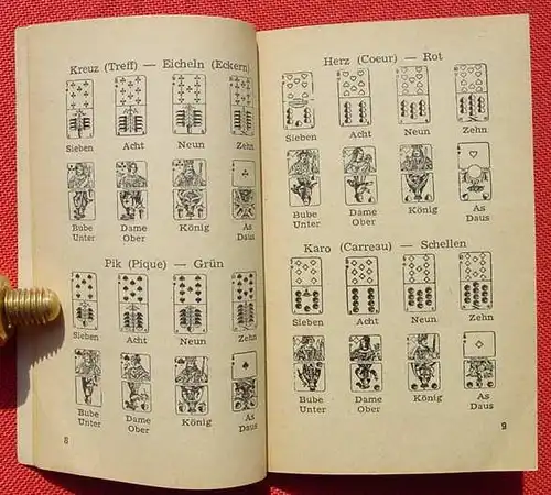 (1006046) Cato "Das Skatspiel". Neu v. Richard Burkhardt. 48 S., Miniatur-Bibliothek. 1950 Hoerhold-Verlag