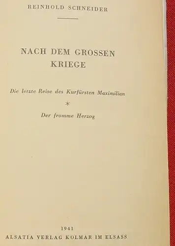 () "Nach dem grossen Kriege". Herzog Ernst Sachsen-Gotha. Alsatia-Verlag, Kolmar 1941