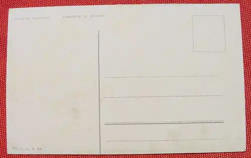 (1046454) Kunstkarte. Fasanen im Schnee v. Hans W. Schmidt, siehe bitte Bilder