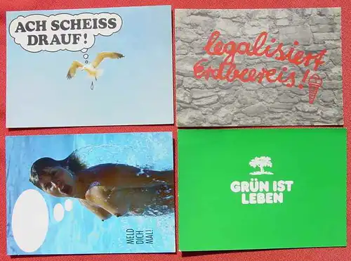 (1046464) Sponti Karten u. a. ... Sprueche und Weisheiten. 8 x verschiedene Postkarten, siehe bitte Bilder