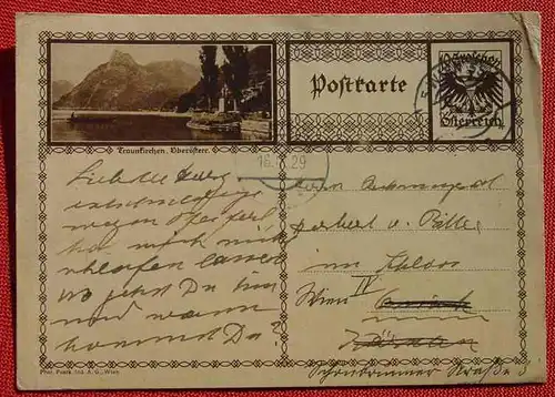 () Postkarte, Traunkirchen, 1929, Gebrauchsspuren, siehe bitte Bilder