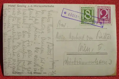 (1046224) Foto-Postkarte um 1928, Goesing, P. Puchenstuben, Hotel Goesing a. d. Mariazellerbahn siehe bitte Bilder