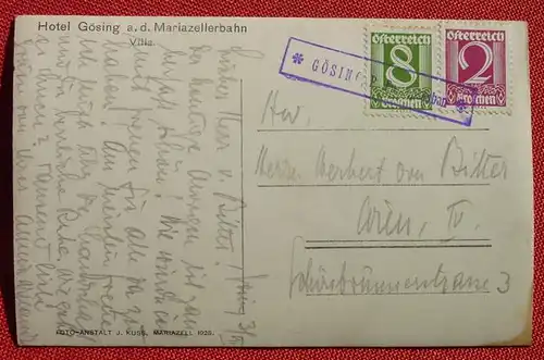 () Foto-Postkarte um 1928, Goesing, P. Puchenstuben, Hotel Goesing a. d. Mariazellerbahn siehe bitte Bilder