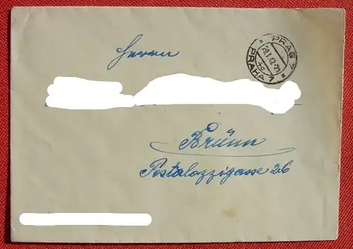 (1046243) Boehmen und Maehren, Briefkuvert, Prag 1942, Marken rueckseitig, siehe bitte Bilder