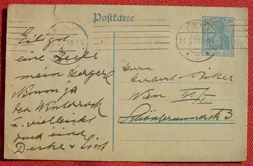 (1046231) Postkarte, Ganzsache, Deutsches Reich, Germania, 30 Pfennig, 1921, siehe bitte Bilder