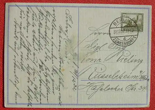 (1046253) Huebsche Postkarte, Berlin-Zehlendorf 1932, siehe bitte Bilder