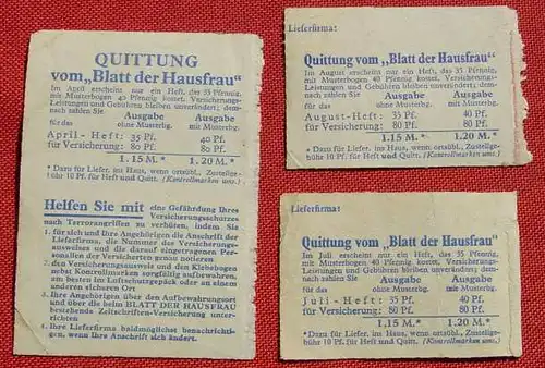 (1046268) Kontrollmarken 1944, Quittungen, siehe bitte Bilder