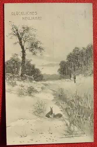 (1046034) Kuenstler-AK, Heinrich Wertheim, Glueckliches Neujahr, 1906, siehe bitte Bilder