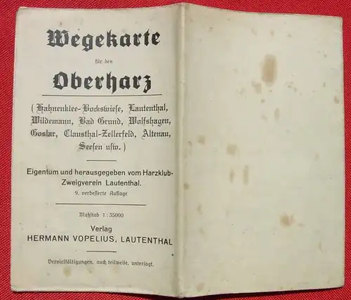 Wegekarte fuer den Oberharz. 1930er Jahre ()