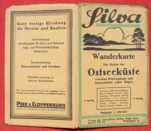 Wanderkarte von der Ostseekueste. Verlag Holz, 1930er Jahre (0082556)