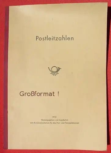 BRD Postleitzahlen-Buch 1961. Grossformat ca. 21 x 30 cm ! ()