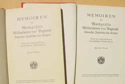 Memoiren der Markgr. Wilhelmine v. Bayreuth. 2 Bde., 1924 ()