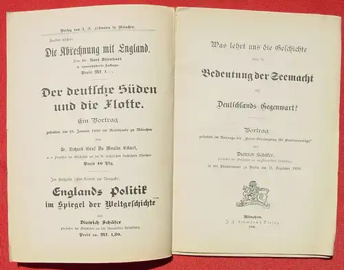 Bedeutung der Seemacht fuer Deutschland. 32 S., Muenchen 1900 ()