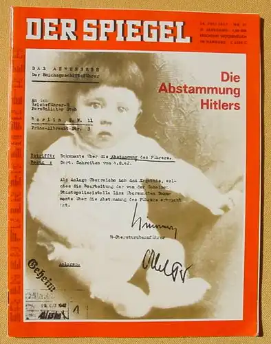 Der Spiegel. Nr. 31 /1967. Titel : Die Abstammung des Fuehrers (0020094)