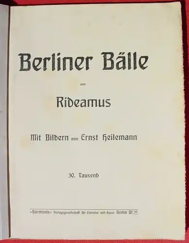 Berliner Baelle. Rideamus. Humorvolle Kuenstlerzeichnungen, um 1910 (1005406)
