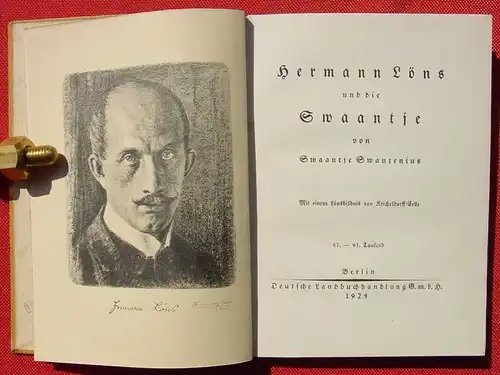 () "Hermann Loens und die Swaantje". 104 S., Berlin 1924. Ex libris FS