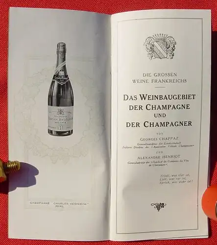 () Die Grossen Weine Frankreichs. Champagne. Chappaz u. Henriot. (1920-1930 ?)