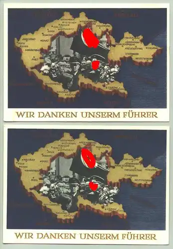 (1025416) Zwei Original-Postkarten. Drittes Reich. Ganzsachen. Hitler 1938