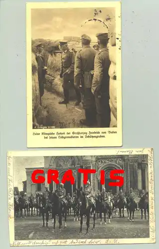 () Drei Postkarten. Badischer Adel, um 1916. Rotes Kreuz, Baden, Weltkrieg