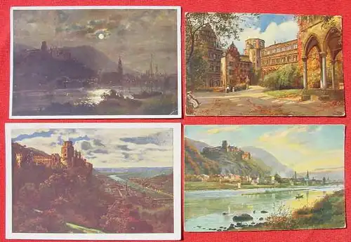 () 7 x Ansichtskarten Heidelberg, Hoffmann-Kunst