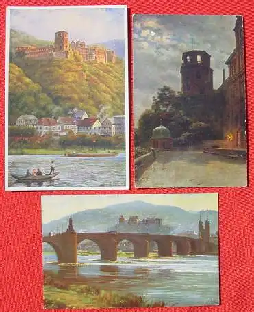 () 7 x Ansichtskarten Heidelberg, Hoffmann-Kunst