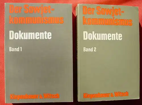 (1005244) "Der Sowjetkommunismus". Dokumente. Band I + II, ca. 1.180 S., 1963-64 Kiepenheuer & Witsch, Koeln