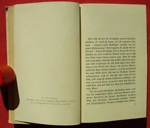 (1005247) Pleyer "Tal der Kindheit". 212 S., Langen u. Mueller-Verlag, Muenchen 1942