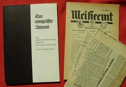 (1005257) Salm "Eine evangelische Antwort". EKD Ostpolitik. Hg. Poralla u. Kather, Freiburg 1966