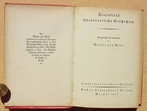 (1010512) Sealsfield "Abenteuerliche Geschichten". Liebhaber-Bibliothek. 1917 Kiepenheuer-Verlag