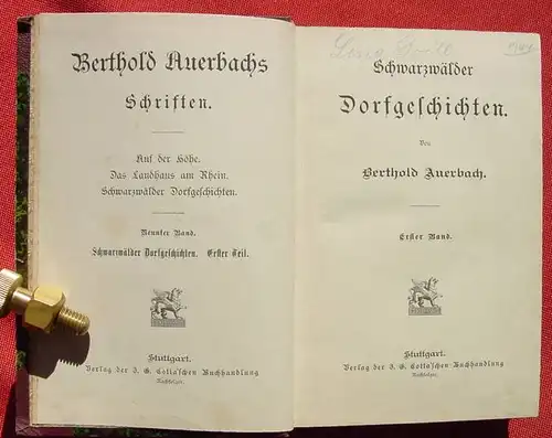 (1010631) Auerbach "Schwarzwaelder Dorfgeschichten". Cotta-schen Buchh. Stuttgart (um 1900)