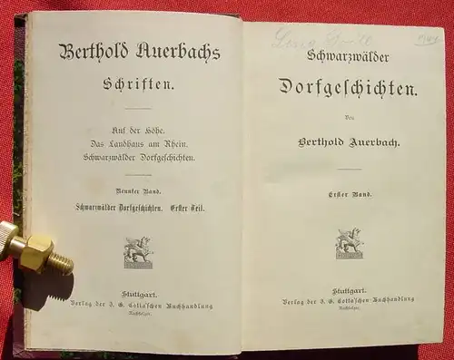 () Auerbach "Schwarzwaelder Dorfgeschichten". Cotta-schen Buchh. Stuttgart (um 1900)