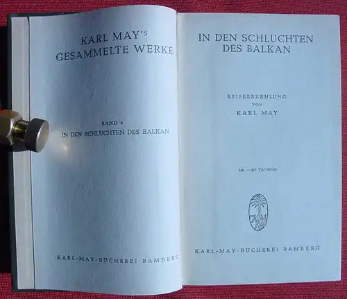 () Karl May, Band 4 "In den Schluchten des Balkan". Karl-May-Verlag Bamberg 1952. Sehr guter Zustand