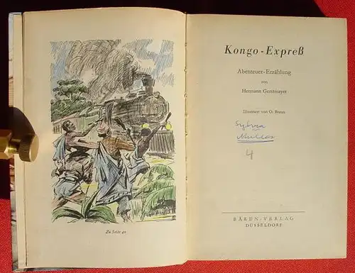 (1012244) Gerstmayer "Kongo-Express". Abenteuer. 160 S., 1955 Baeren-Verlag, Duesseldorf