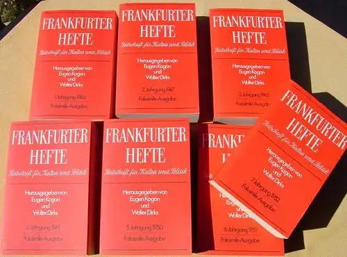 (1014930) "Frankfurter Hefte" 1946-1952. Faksimile-Ausgaben. Fischer-TB. 1.Auflage 1978, ueber 7.600 S., ! HINWEIS : Versandkosten ab Euro 6,50 