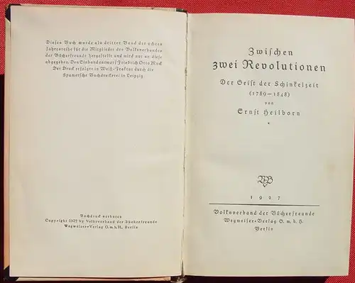 () "Zwischen zwei Revolutionen" Schinkelzeit (1789 - 1848). 320 S., 1927 Wegweiser-Verlag, Berlin