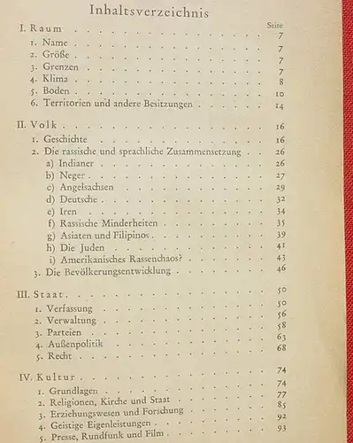 () "Die Vereinigten Staaten von Amerika" Auslandskunde. 160 S., 1943 Berlin, Junker u. Duennhaupt Verlag