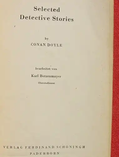 (1015662) Conan Doyle "Selected Detective Stories" 88 S., Ferdinand Schoeningh, Paderborn