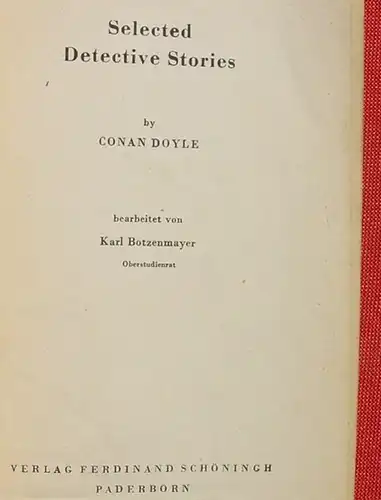 () Conan Doyle "Selected Detective Stories" 88 S., Ferdinand Schoeningh, Paderborn