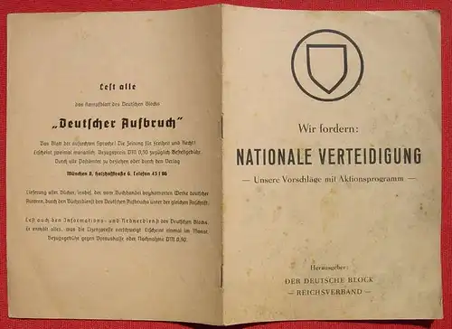 (1015702) 'Der Deutsche Block' - Reichsverband. 12 Seiten-Heft. Hg. Karl Meissner, Muenchen