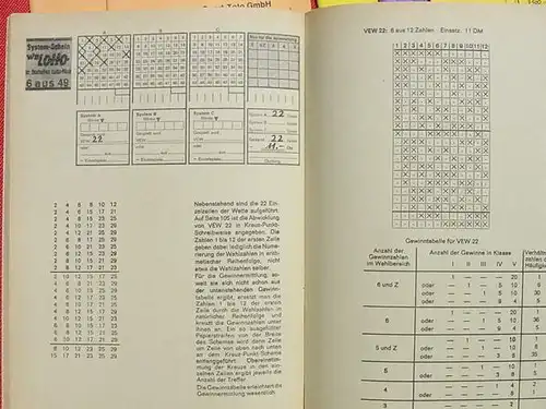 () System-Wetten. 1970. Toto und Zahlen-Lotto. 124 S., Hg. Staatl. Sport-Toto GmbH, Stuttgart