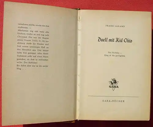 (1017018) DOC  HOLLIDAY "Duell mit Kid Ohio". Laramy. Wildwest. 256 S., Saba-Verlag