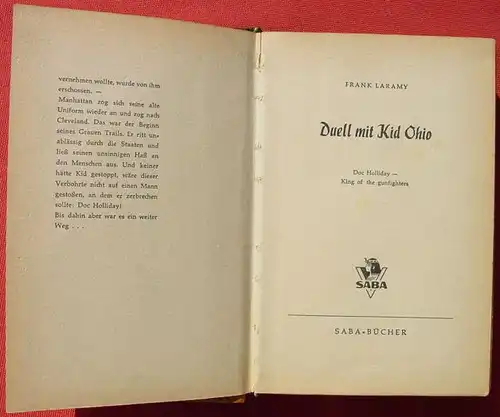 () DOC  HOLLIDAY "Duell mit Kid Ohio". Laramy. Wildwest. 256 S., Saba-Verlag