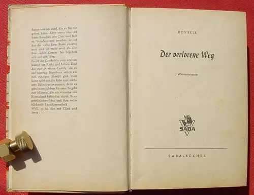 () Bell "Der verlorene Weg". Wildwest. 256 Seiten. Saba-Verlag