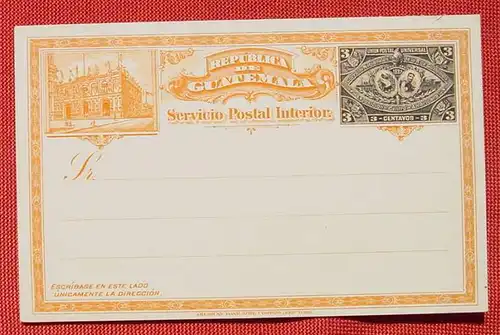 (1039455) Postkarte Guatemala 1897 (mit Motiv Eisenbahn / Schiff), unbeschrieben