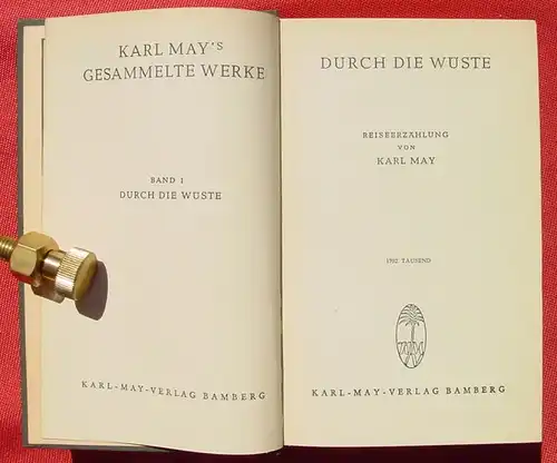 (1006754) Karl May, # 1 "Durch die Wueste". Karl-May-Verlag Bamberg, 1952