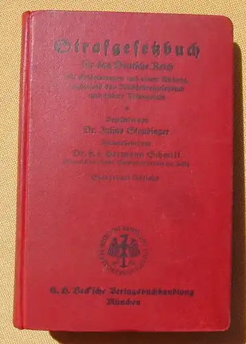 Strafgesetzbuch fuer das Deutsche Reich. 560 Seiten. Muenchen 1931 (0370163)
