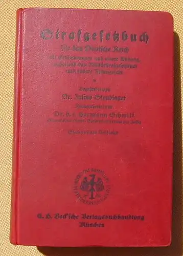 Strafgesetzbuch fuer das Deutsche Reich. 560 Seiten. Muenchen 1931 ()