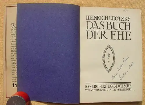 H. Lhotzky "Das Buch der Ehe". Die Blauen Buecher. Langewiesche 1921 ()