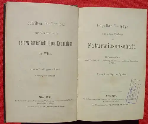 () Schriften naturwissentschaftlicher Kenntnisse. 648 S., Wien 1891